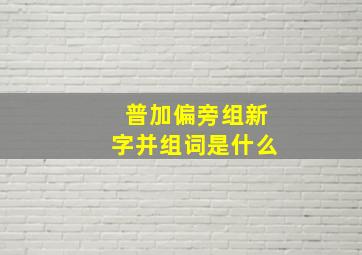 普加偏旁组新字并组词是什么