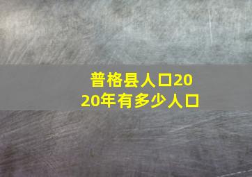 普格县人口2020年有多少人口