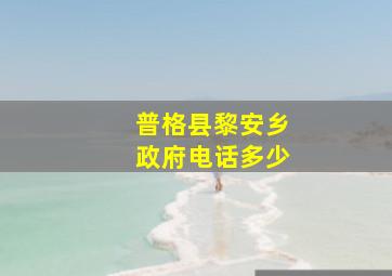 普格县黎安乡政府电话多少