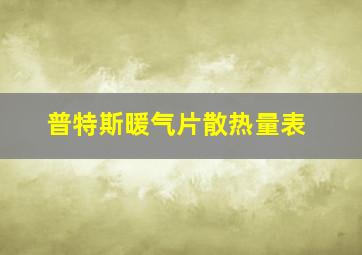 普特斯暖气片散热量表