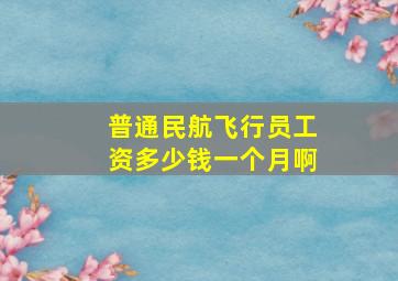 普通民航飞行员工资多少钱一个月啊