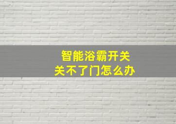 智能浴霸开关关不了门怎么办