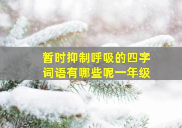 暂时抑制呼吸的四字词语有哪些呢一年级