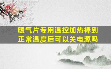 暖气片专用温控加热棒到正常温度后可以关电源吗