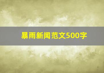 暴雨新闻范文500字