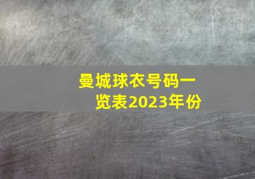 曼城球衣号码一览表2023年份