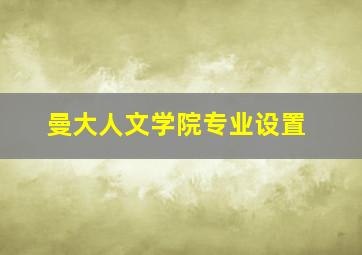 曼大人文学院专业设置