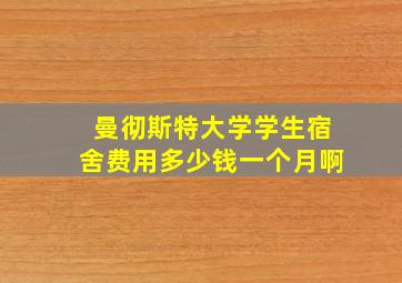 曼彻斯特大学学生宿舍费用多少钱一个月啊