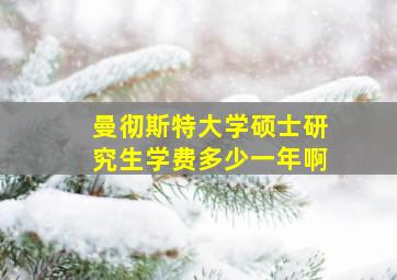 曼彻斯特大学硕士研究生学费多少一年啊