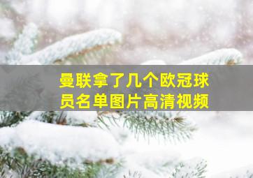 曼联拿了几个欧冠球员名单图片高清视频