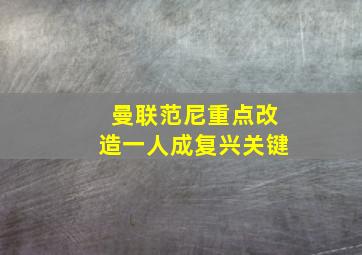 曼联范尼重点改造一人成复兴关键