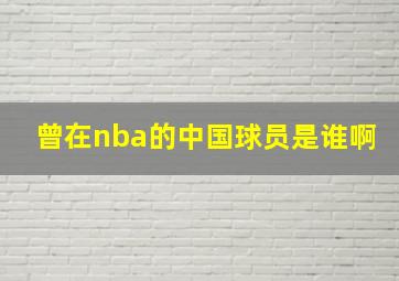 曾在nba的中国球员是谁啊