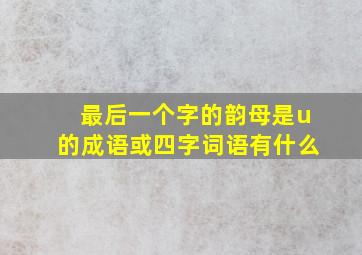 最后一个字的韵母是u的成语或四字词语有什么