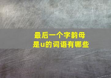 最后一个字韵母是u的词语有哪些