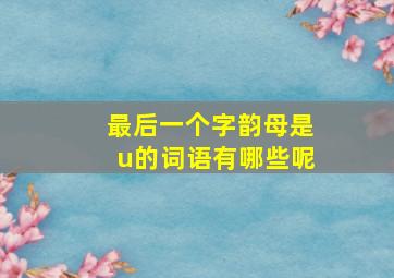 最后一个字韵母是u的词语有哪些呢