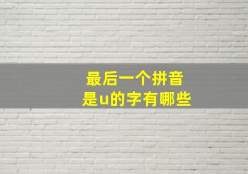 最后一个拼音是u的字有哪些