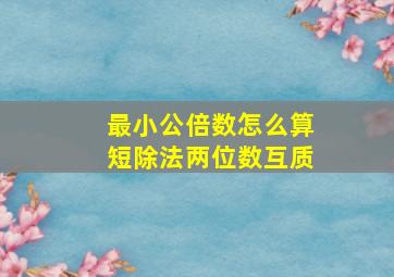 最小公倍数怎么算短除法两位数互质