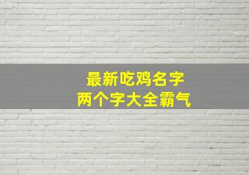 最新吃鸡名字两个字大全霸气