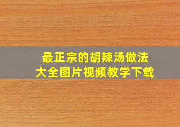 最正宗的胡辣汤做法大全图片视频教学下载