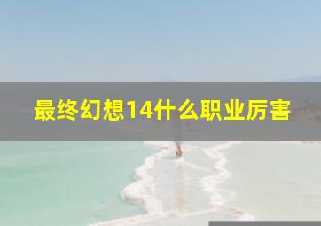 最终幻想14什么职业厉害