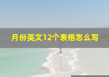 月份英文12个表格怎么写