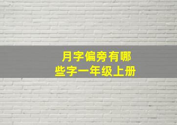 月字偏旁有哪些字一年级上册