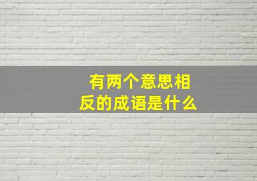 有两个意思相反的成语是什么