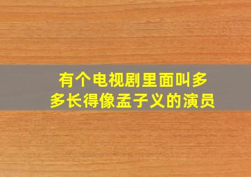 有个电视剧里面叫多多长得像孟子义的演员