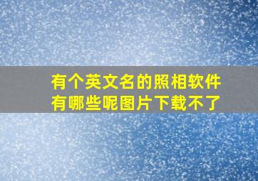 有个英文名的照相软件有哪些呢图片下载不了