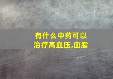 有什么中药可以治疗高血压,血脂