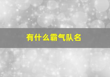 有什么霸气队名