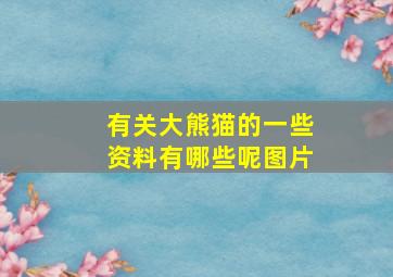 有关大熊猫的一些资料有哪些呢图片