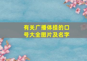 有关广播体操的口号大全图片及名字