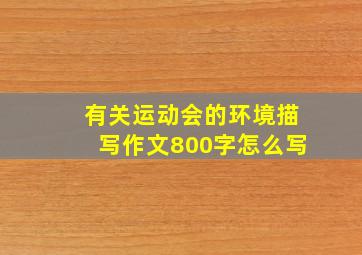 有关运动会的环境描写作文800字怎么写