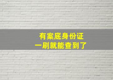 有案底身份证一刷就能查到了