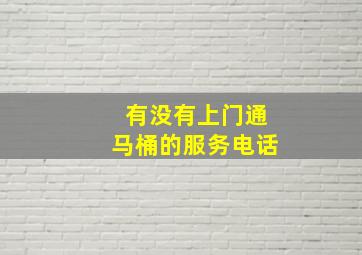 有没有上门通马桶的服务电话