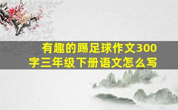 有趣的踢足球作文300字三年级下册语文怎么写