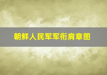 朝鲜人民军军衔肩章图