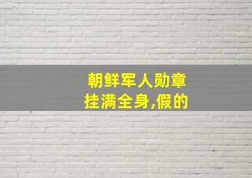 朝鲜军人勋章挂满全身,假的