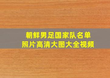 朝鲜男足国家队名单照片高清大图大全视频