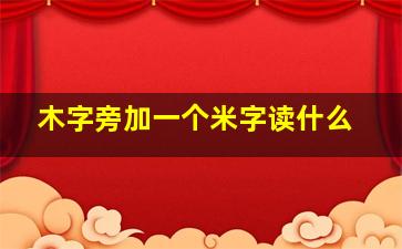 木字旁加一个米字读什么