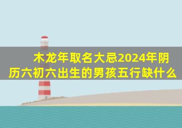 木龙年取名大忌2024年阴历六初六出生的男孩五行缺什么