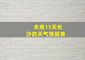 未来15天长沙的天气预报表