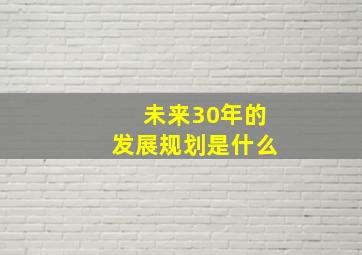 未来30年的发展规划是什么