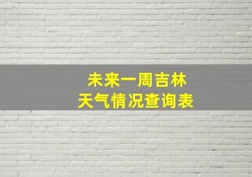 未来一周吉林天气情况查询表