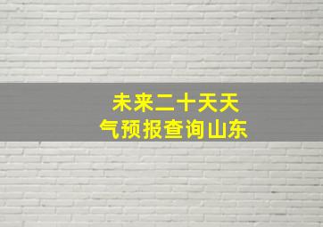 未来二十天天气预报查询山东