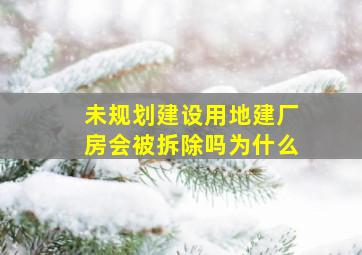 未规划建设用地建厂房会被拆除吗为什么