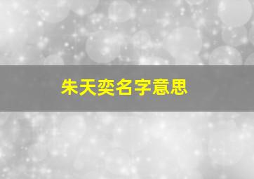 朱天奕名字意思