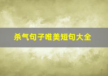 杀气句子唯美短句大全