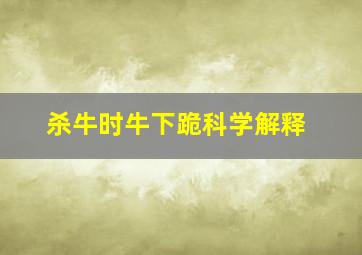 杀牛时牛下跪科学解释